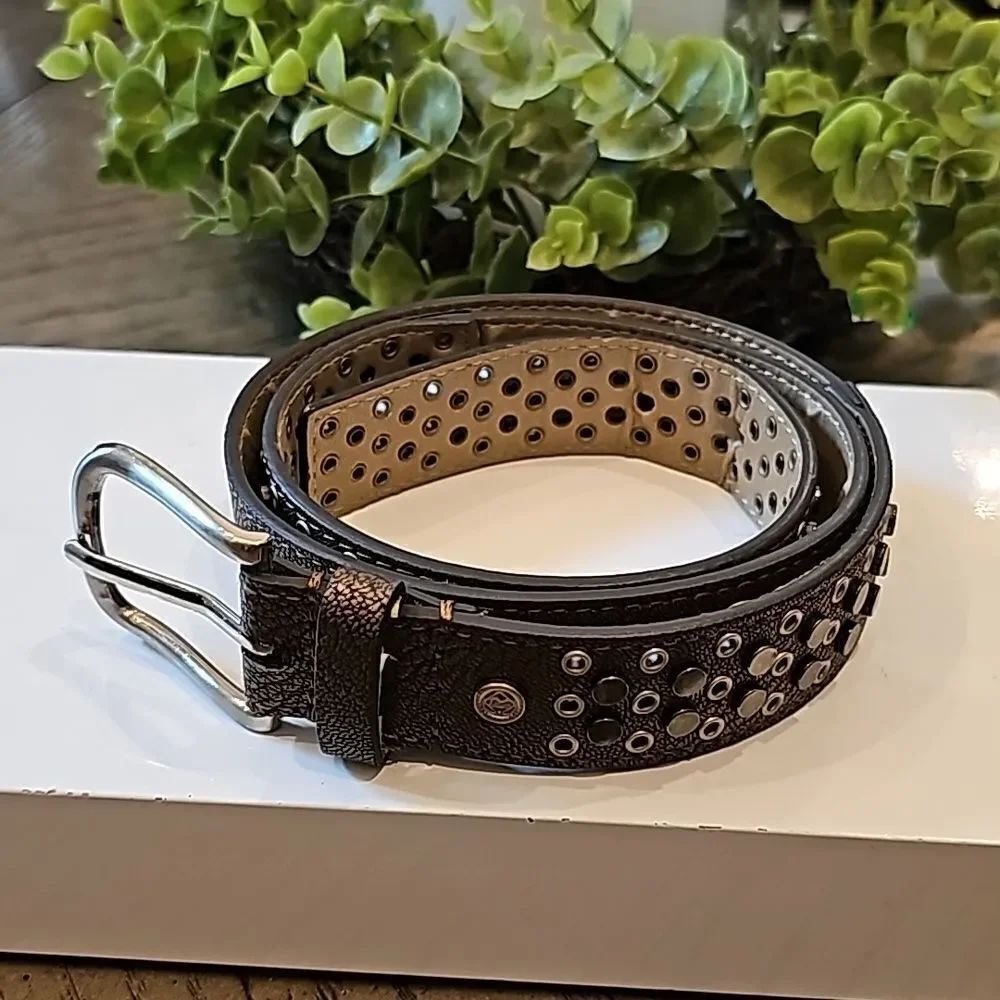 Brown studded belt size M